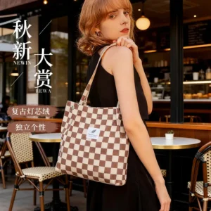 Women’s Double Strap Canvas Travel Bags Brown