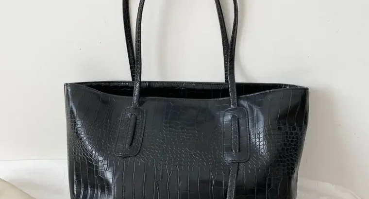 Women’s Red Crocodile Textured Tote Bag
