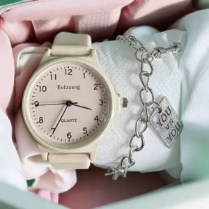 Sweet White Chain Watch for Girls Middle School