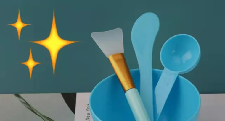 Blue Beauty Salon Facial Tools Set with Blending Brush