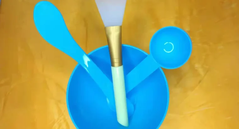 Blue Beauty Salon Facial Tools Set with Blending Brush