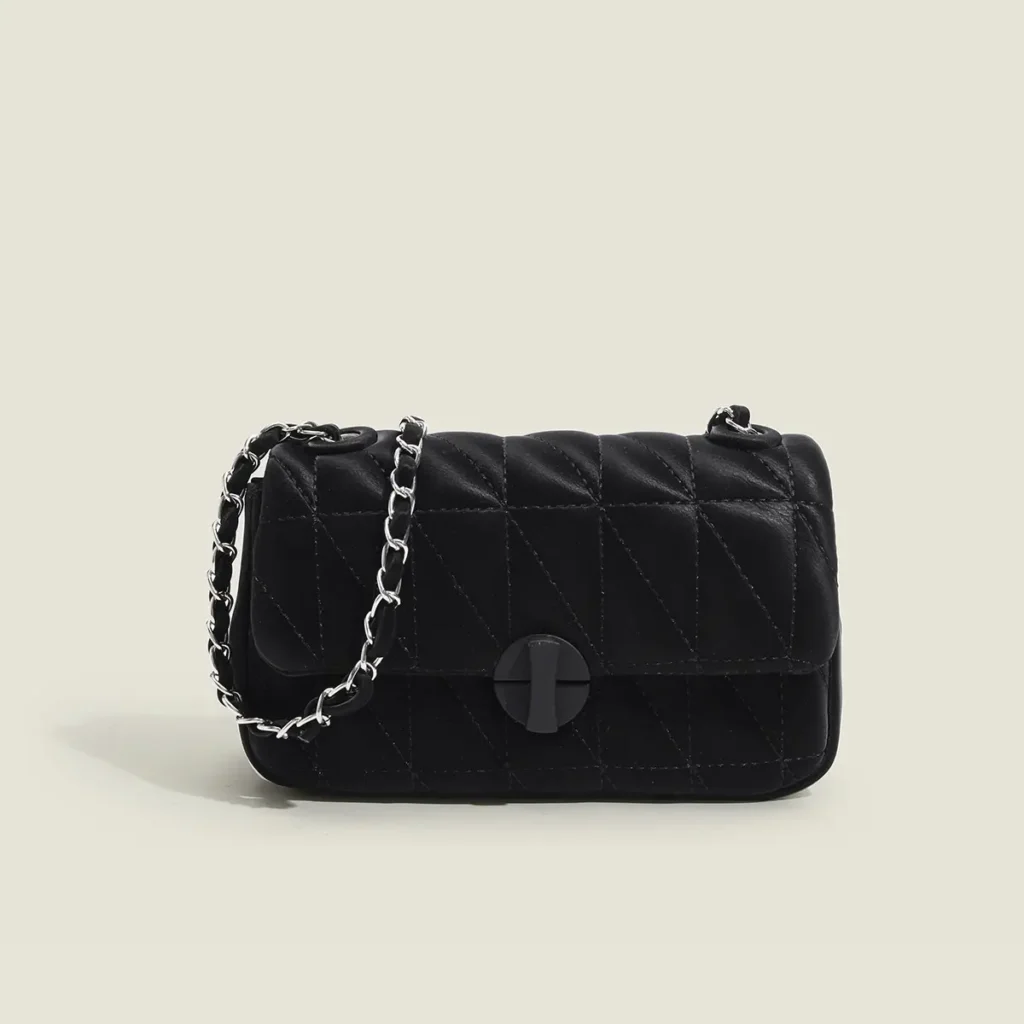 White Quilted Chain Shoulder Bag for Women - photo 9
