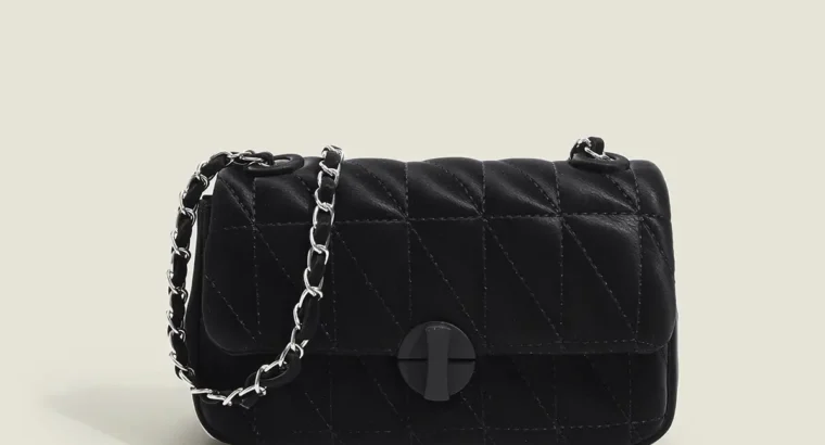 White Quilted Chain Shoulder Bag for Women
