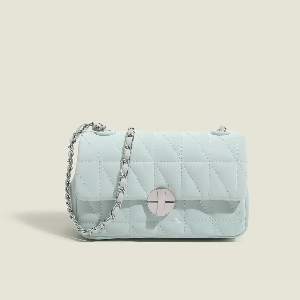 White Quilted Chain Shoulder Bag for Women - photo 5