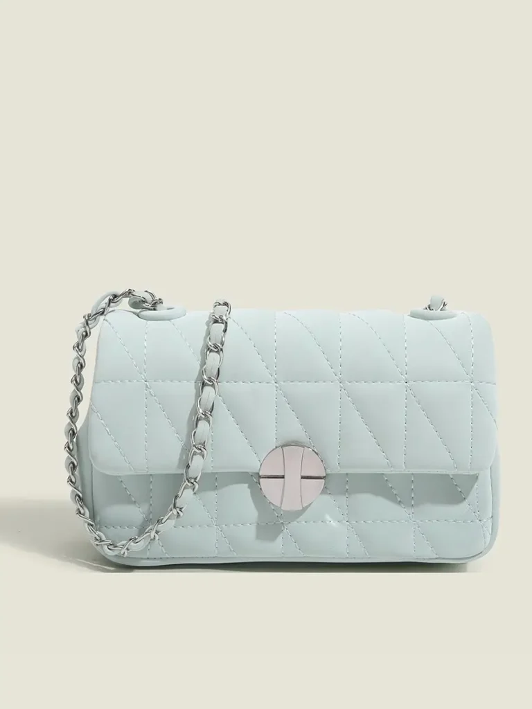 White Quilted Chain Shoulder Bag for Women - photo 1