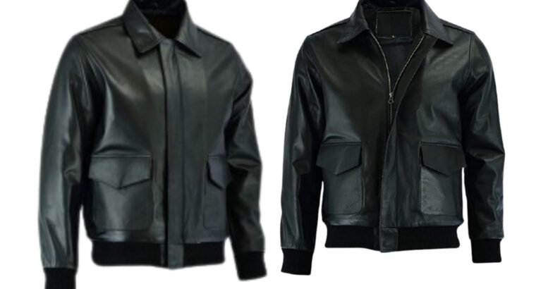 Real Black Sheepskin Leather Windbreaker Bomber Jacket for Men