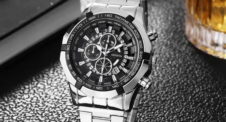 men watches three clrs black golden silver