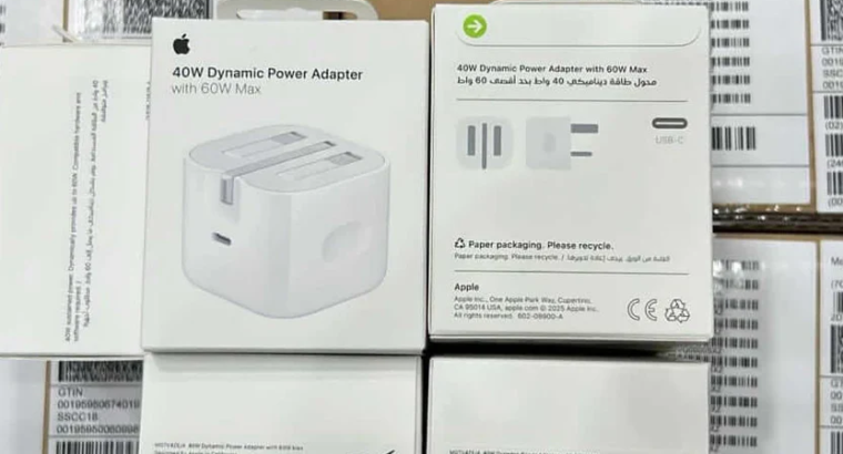 Apple 40W Dynamic Fast Charging Adapter Pakistan 3-Pin (UK Variant) – 60W M