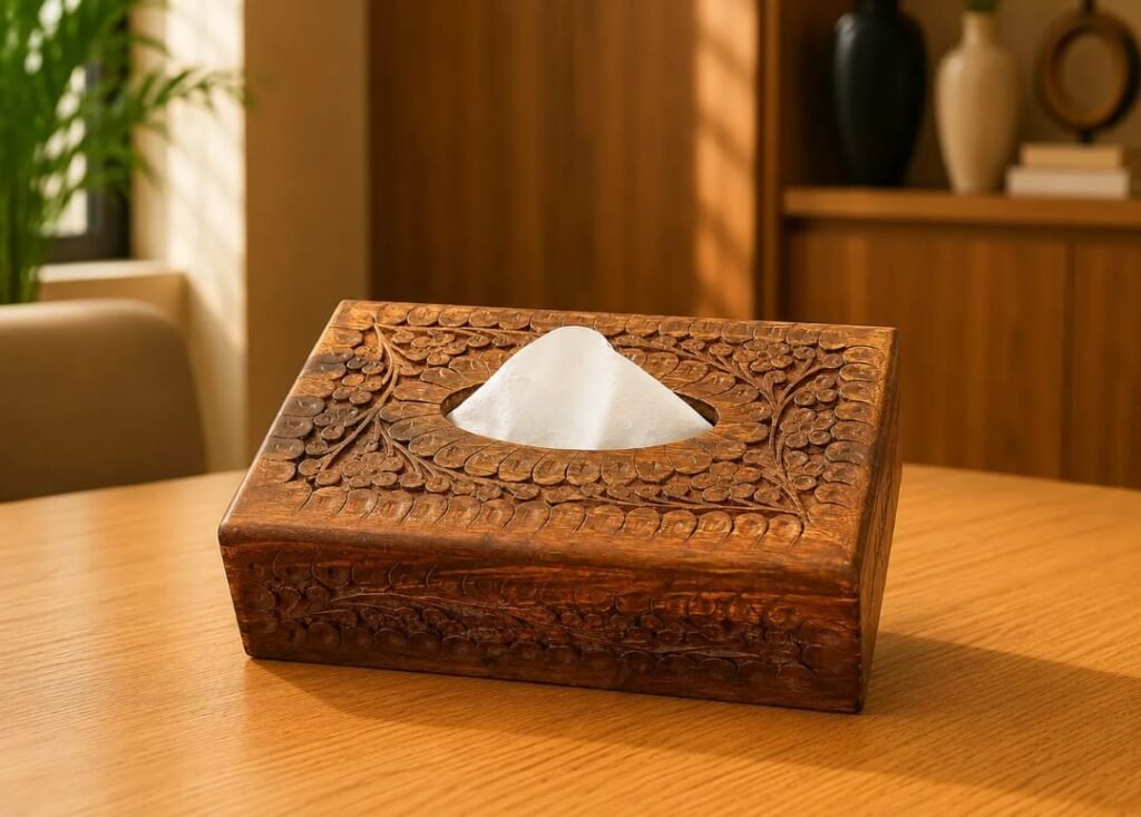 Wooden Tissue Box – Handmade Wooden Tissue Holder for Home and Office - photo 3