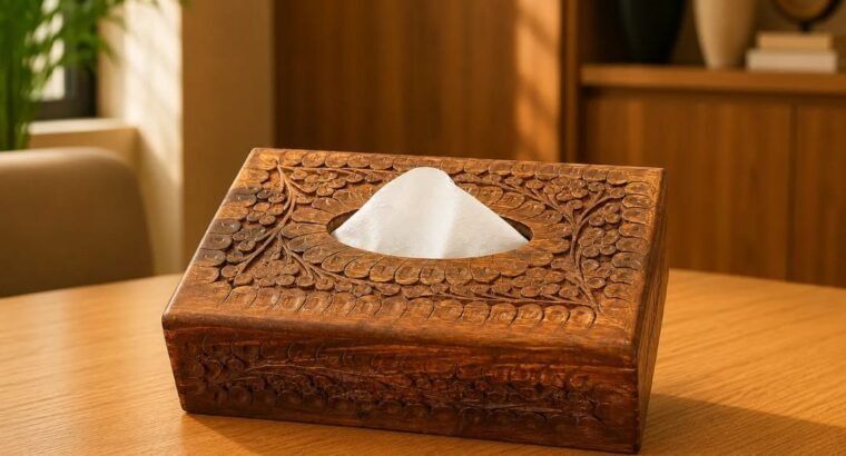 Wooden Tissue Box – Handmade Wooden Tissue Holder for Home and Office