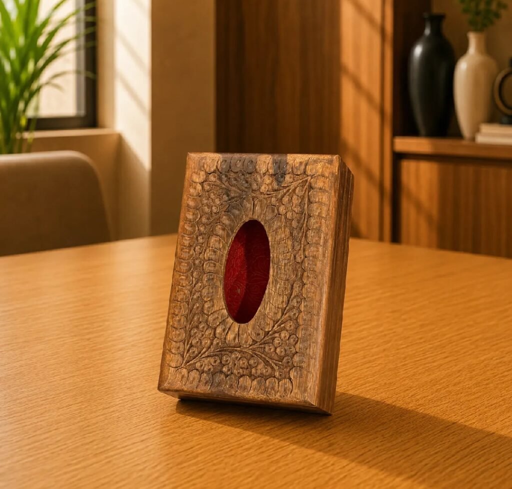 Wooden Tissue Box – Handmade Wooden Tissue Holder for Home and Office - photo 1