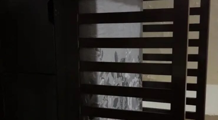 wooden baby cot with matress