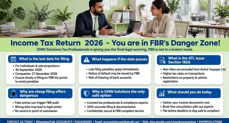 Income Tax Return Filing 2026 Last Date Pakistan – Become ATL Active in 24