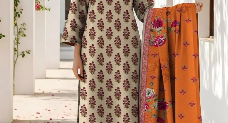 COCO Prints Off-White 3 Piece Printed Lawn Suit with Mustard Fancy Voi