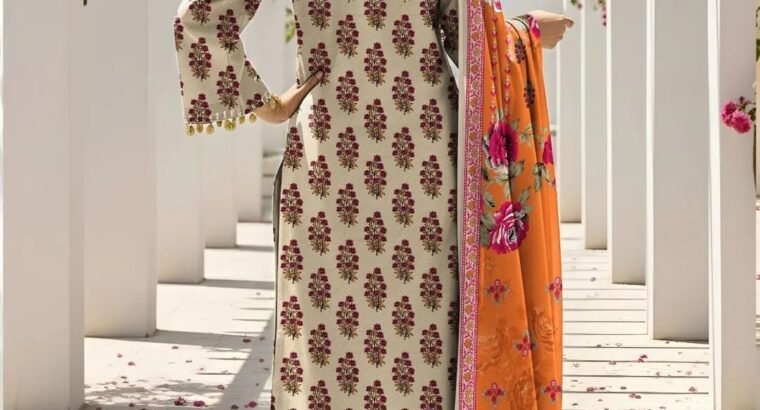 COCO Prints Off-White 3 Piece Printed Lawn Suit with Mustard Fancy Voi