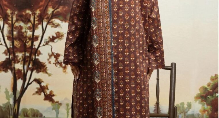 Edenrobe Brown Floral Printed Lawn 3pc – Fancy Dupatta