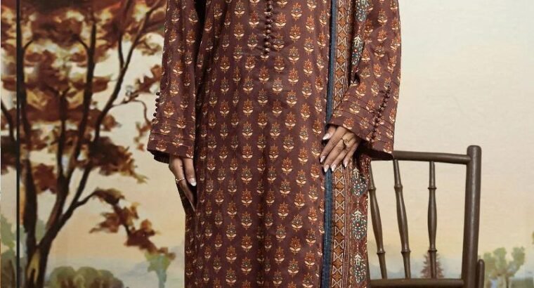 Edenrobe Brown Floral Printed Lawn 3pc – Fancy Dupatta