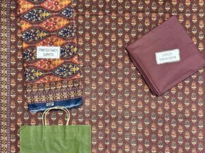 Edenrobe Brown Floral Printed Lawn 3pc – Fancy Dupatta