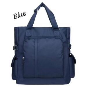 Women’s Blue Nylon Shoulder Bag Big Capacity Adjustable Strap