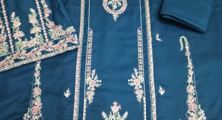 Hussain Rehar Teal Embroidered 3PC – Art...