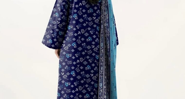 Sapphire Blue Printed Khaddar 3PC – Vol 17 – Adana Design