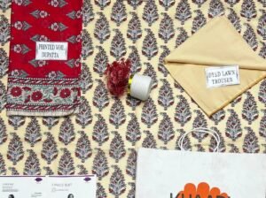Khaadi Cream Printed Doria Lawn 3PC With Red Voil Dupatta