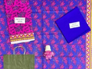 Edenrobe Allure Purple Pink 3PC – Design 170 – Printed Lawn