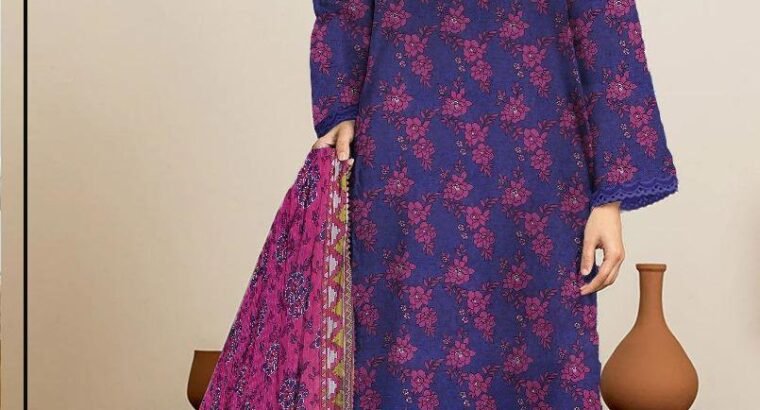 Edenrobe Allure Purple Pink 3PC – Design 170 – Printed Lawn