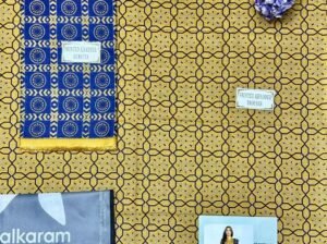 Alkaram Studio Mustard & Royal Blue 3PC Printed Khaddar – Winter Colle