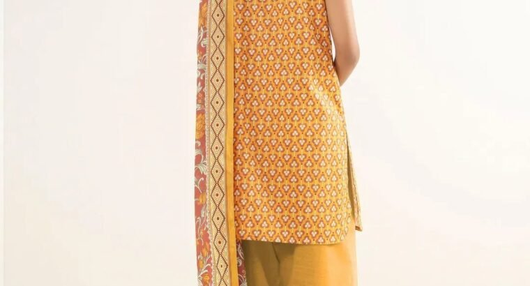 Sapphire Mustard 3PC Printed Doria Lawn – Goche Design Vol 627