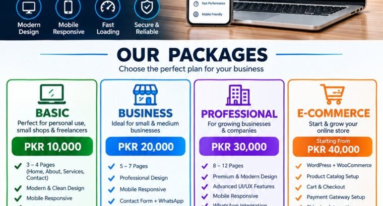 Professional Website Design and Development...