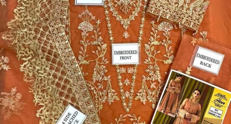 Brand :*ZAHA*Fabric Detail :*Net,Malai**FRONT*• fully heavily Sequenc