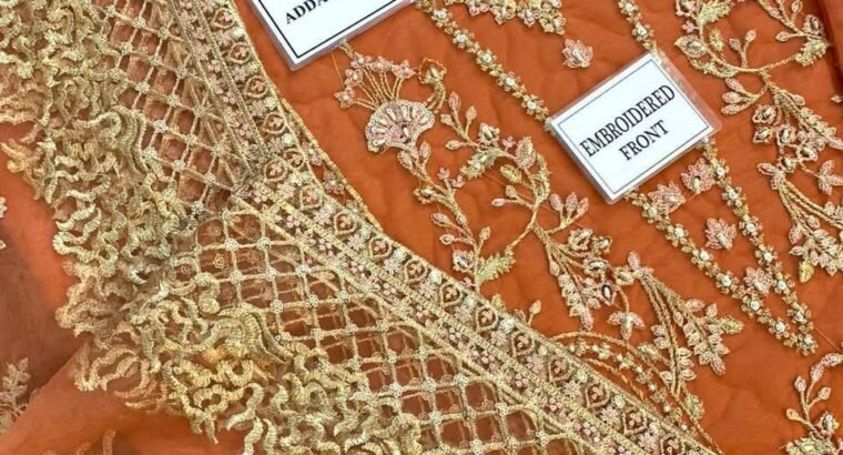 Brand :*ZAHA*Fabric Detail :*Net,Malai**FRONT*• fully heavily Sequenc