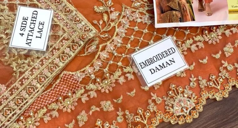 Brand :*ZAHA*Fabric Detail :*Net,Malai**FRONT*• fully heavily Sequenc