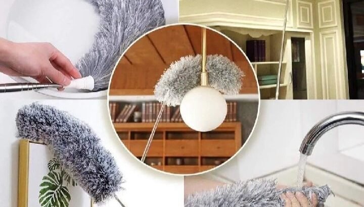 Long Microfiber Duster Extendable Cobweb Duster High Ceiling Brush