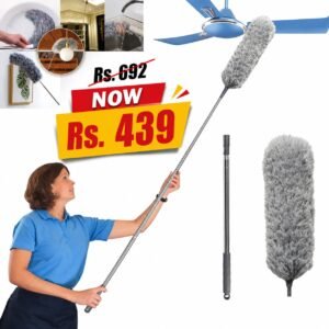 Long Microfiber Duster Extendable Cobweb Duster High Ceiling Brush