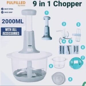 Manual Hand Operated 2000 ML Chopper Pump Action With Free 3 Blades