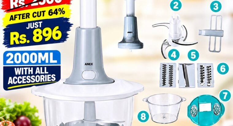 Manual Hand Operated 2000 ML Chopper Pump Action With Free 3 Blades