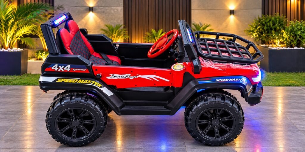 Kids Electric Ride On Jeep Car | Remote Control, LED Lights, Double Se - photo 4