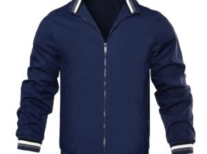 Men’s Black Casual Zipper Jacket – Winter