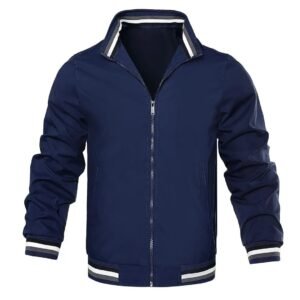 Men’s Black Casual Zipper Jacket – Winter