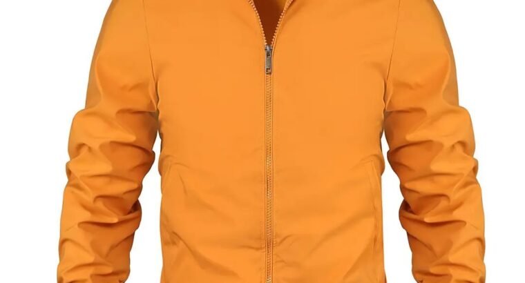 Men’s Black Casual Zipper Jacket – Winter