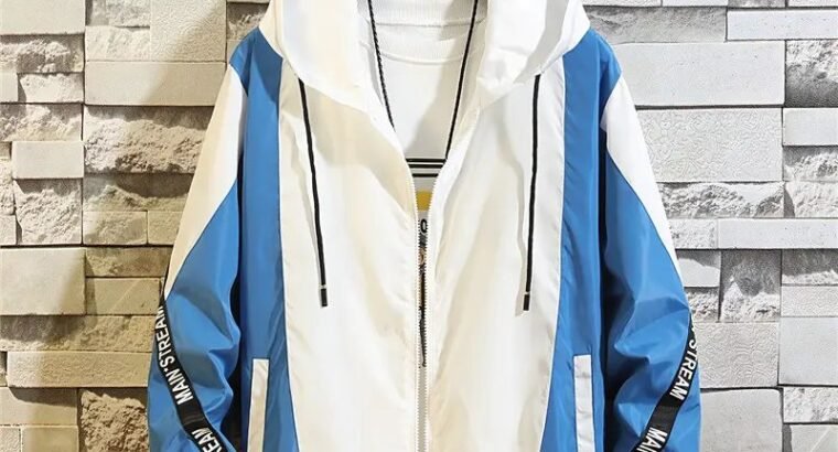 Men’s Korean Style Hooded Jacket – Black & White