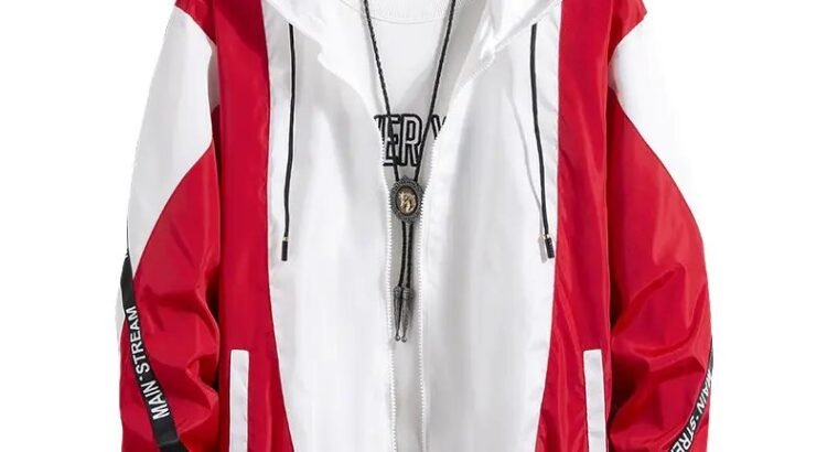 Men’s Korean Style Hooded Jacket – Black & White