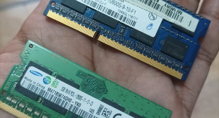 Ram storage 2gb for laptop and pc , processor cpu