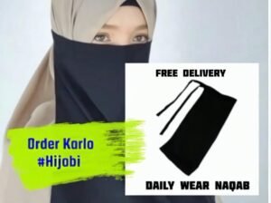 Black chiffon niqab for women light weight daily wear