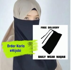 Black chiffon niqab for women light weight daily wear
