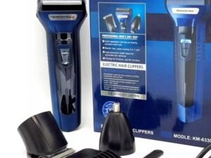 Kemei 3-in-1 Rechargeable Beard Trimmer Kit Blue KM-63
