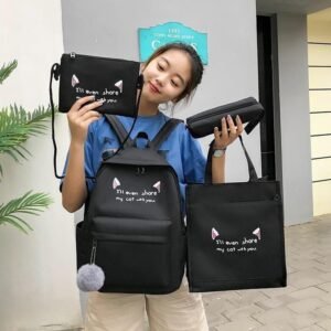 Pink Nylon 4-Piece Student Storage Set 16″