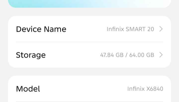 Infinix smart 20 4 64 for sale box charge available 1 Months used